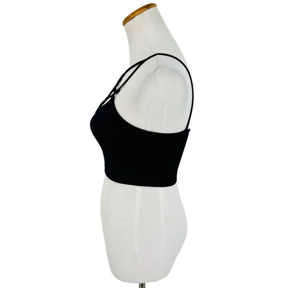 NWT Black Strappy Bralette Crop Top | Baddie Grunge Fairy Streetwear Whimsigoth - Picture 12 of 16